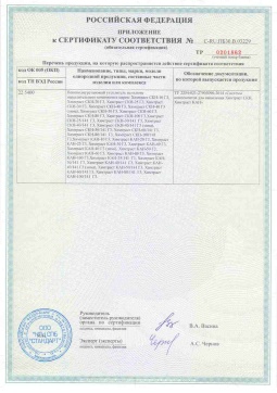 2017.05.31 Кимовск - Химтраст. Приложение к сертификату пенополиуретановые утеплители на основе напыляемого компонента. ТУ 2254-021